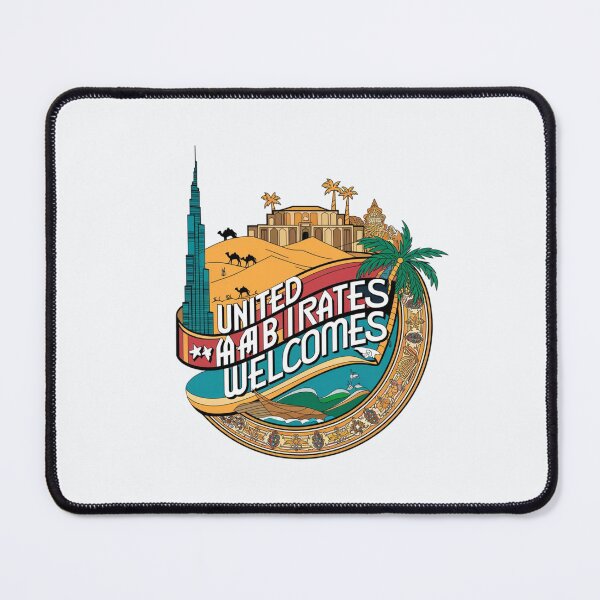 Item preview, United Emirates Welcomes Flag Map Dubai, Abu Dhabi designed and sold by AnimalsDH305.