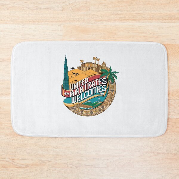 Item preview, United Emirates Welcomes Flag Map Dubai, Abu Dhabi designed and sold by AnimalsDH305.