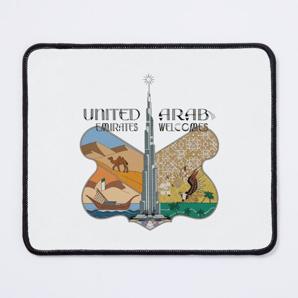 Item preview, United Emirates Welcomes Flag Map Dubai, Abu Dhabi designed and sold by AnimalsDH305.