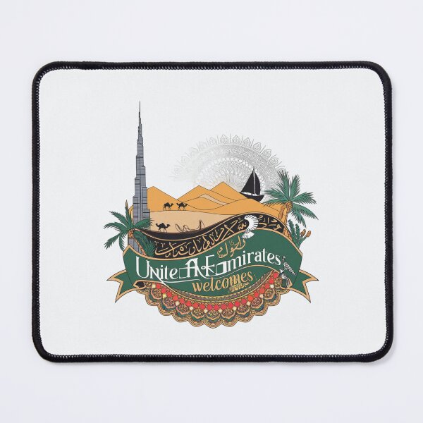 Item preview, United Emirates Welcomes Flag Map Dubai, Abu Dhabi designed and sold by AnimalsDH305.