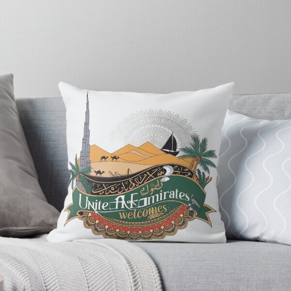 Item preview, United Emirates Welcomes Flag Map Dubai, Abu Dhabi designed and sold by AnimalsDH305.