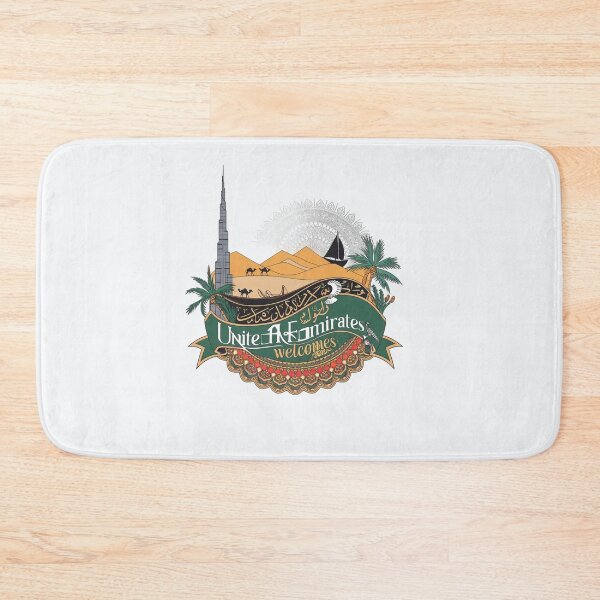 Item preview, United Emirates Welcomes Flag Map Dubai, Abu Dhabi designed and sold by AnimalsDH305.