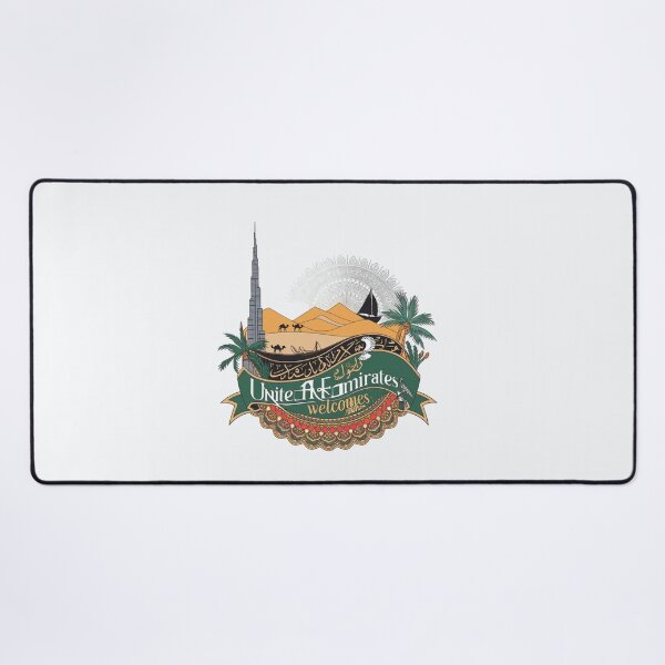 Item preview, United Emirates Welcomes Flag Map Dubai, Abu Dhabi designed and sold by AnimalsDH305.