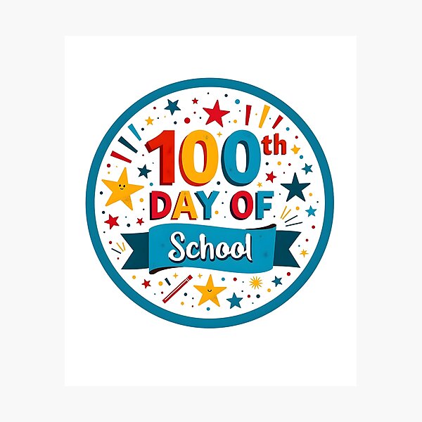 Item preview, 100 days of school 2025 stickers Happy 100th Day of School - 100 Days Party Circle designed and sold by SlocifieShop.