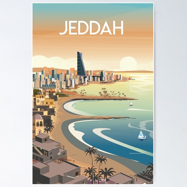 Item preview, Jeddah Travel Poster – Stunning Saudi Arabia Wall Art for Wanderlust designed and sold by Arctic frame studio.
