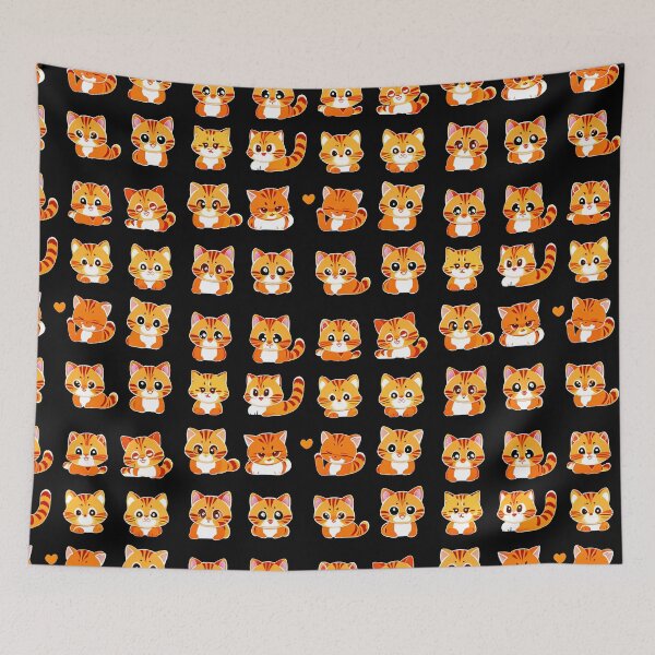 Item preview, collection of orange cats designed and sold by Laysa Kaline.