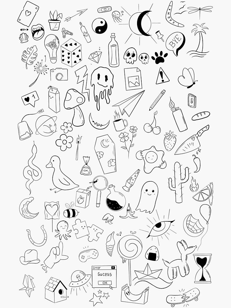 Thumbnail 3 of 3, Sticker, Doodles Overload designed and sold by DivergThinking.