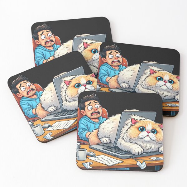 Item preview, Fluffy Cat Laptop Takeover - Work-from-Home Humor designed and sold by Desireehaz.