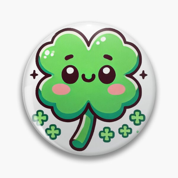 Item preview, Good Luck Kawaii Four Leaf Clover designed and sold by potatofacecraft.