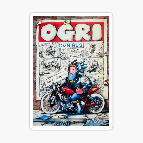 Vista previa del artículo con la obra «Portada del cómic clásico Ogri Omnibus de Biker», diseñado y vendido por Chilled Peak.