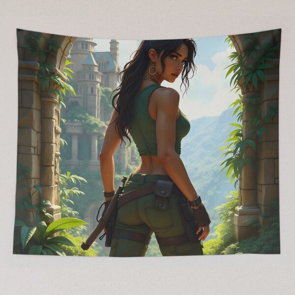 Item preview, Lara Croft near a castle. designed and sold by Kenosuke78.