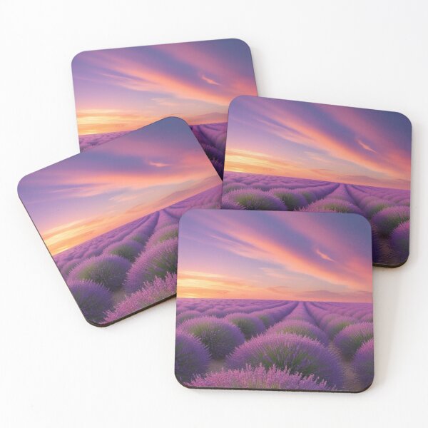 Item preview, An enchanting sunset over a field of lavender  designed and sold by EtCreative.