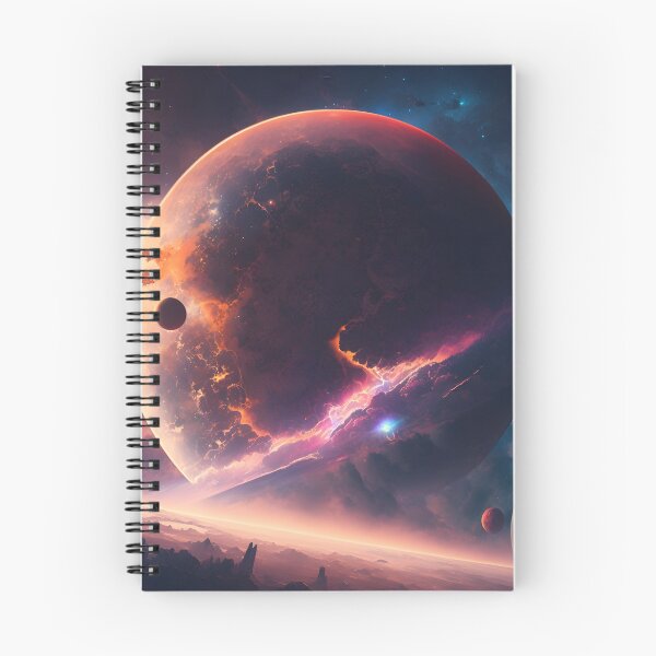 Item preview, Futuristic background with moon and planets. Wallpaper or poster blank designed and sold by anytka.
