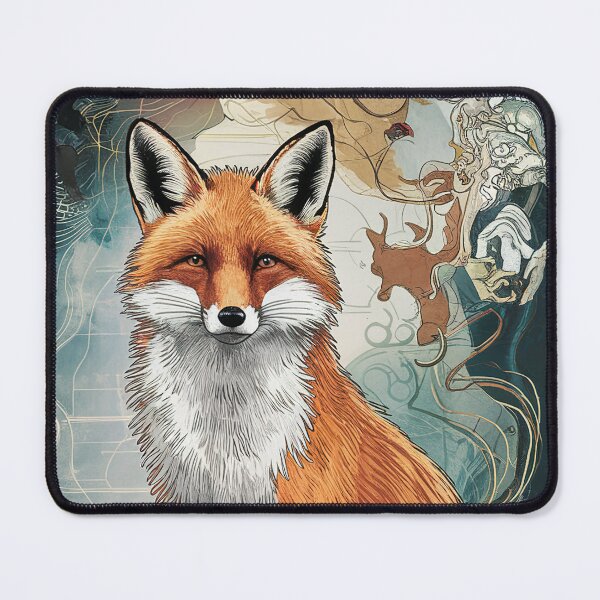 Item preview, Kawaii Fox Whimsical Wild Life Abstract Vintage Zentangle Art designed and sold by Witty Shirts.