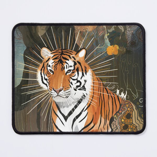 Item preview, Kawaii Tiger Whimsical Wild Life Abstract Vintage Zentangle Art designed and sold by Witty Shirts.