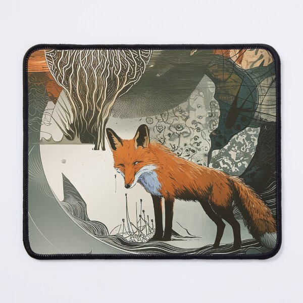 Item preview, Kawaii Fox Whimsical Wild Life Abstract Vintage Zentangle Art designed and sold by Witty Shirts.