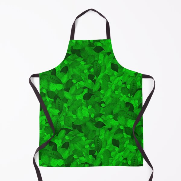 Item preview, Moody Tossed Privet Leaves Monochrome Green Halfdrop 00ff03 designed and sold by Art in My Loft.