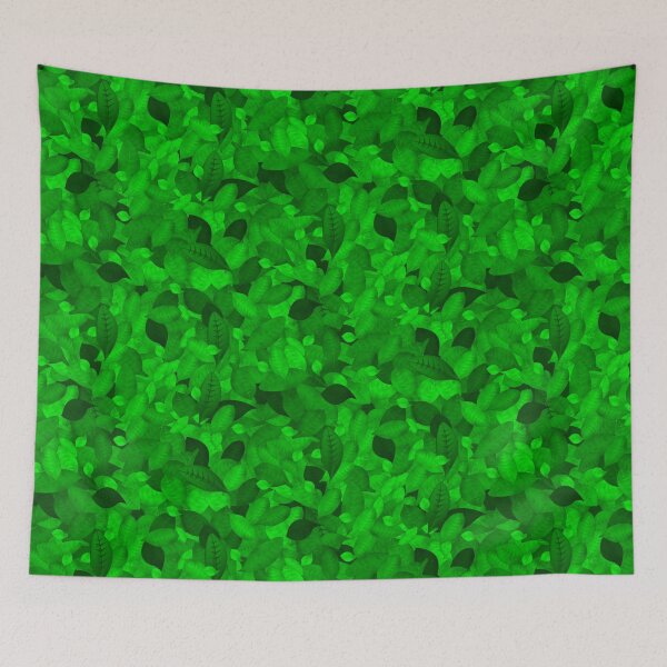 Item preview, Moody Tossed Privet Leaves Monochrome Green Halfdrop 00ff03 designed and sold by Art in My Loft.