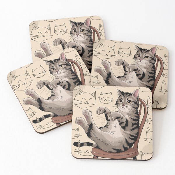 Item preview, Kawaii Funny Cat Whimsical Wild Life Abstract Vintage Zentangle Art designed and sold by Witty Shirts.