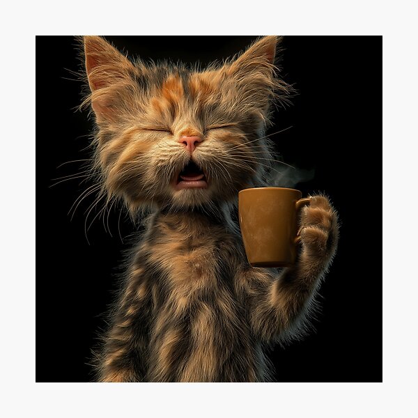 Item preview, Grumpy Kitten , Good Morning, 1st Coffee of the day. designed and sold by Shoot-The-Moon.