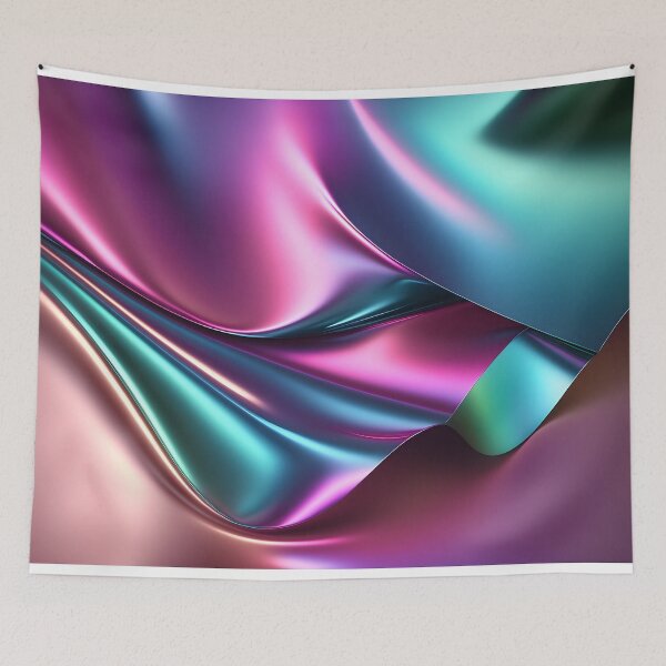 Item preview, Holographic neon curved wave in motion. Rainbow wallpaper background. Holographic gradient designed and sold by anytka.
