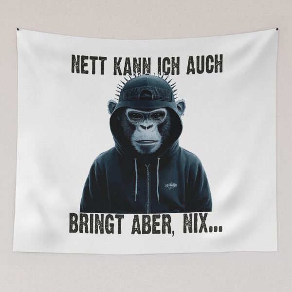 Item preview, Nett Kann Ich Auch Bringt Aber , Nix - Cooles Affe - Lustiges Zitat  designed and sold by Smix Pixels.