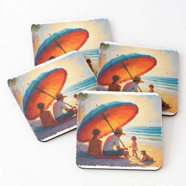 Item preview, A sunny family holiday on the beach designed and sold by Ratatosk-AI.