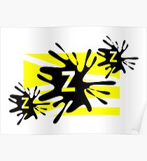 ZZZ sleeping black black black Poster