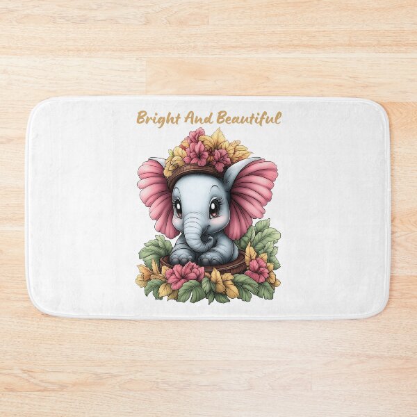 Item preview, Bright and Beautiful Floral Elephant designed and sold by BukkyStory.