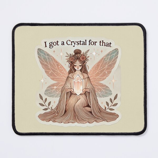 Item preview, I Got a Crystal for That | Sweet & Inspiring Boho Fairy Art designed and sold by DEEPDesignsART.