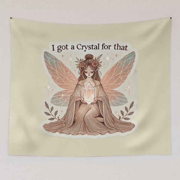 Item preview, I Got a Crystal for That | Sweet & Inspiring Boho Fairy Art designed and sold by DEEPDesignsART.