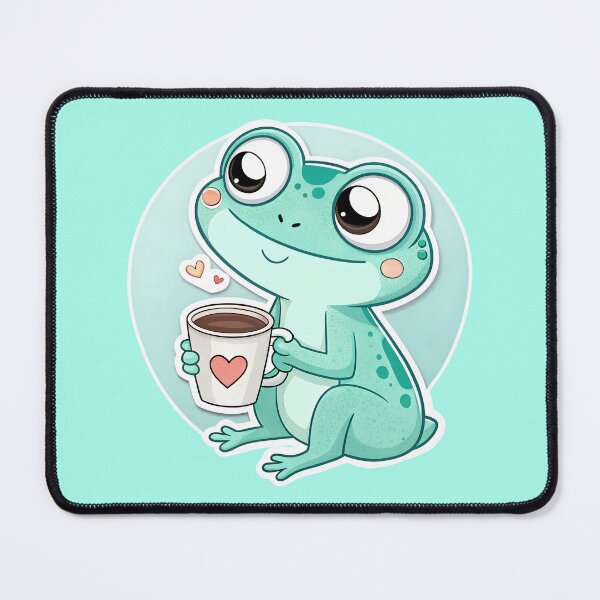 Item preview, Chibi frog with coffee designed and sold by AhArtMe.