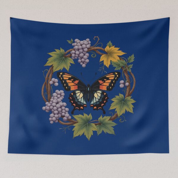 Item preview, Diana fritillary Butterfly Surrounded By Cynthiana Grape designed and sold by taiche.