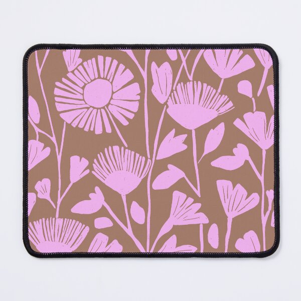 Aperçu de l'œuvre Motif floral abstrait en mousse moka et rose créée et vendue par MindFulStudios.