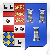 French France Coat of Arms 1583 Blason de la ville de Bonnes Charente Poster