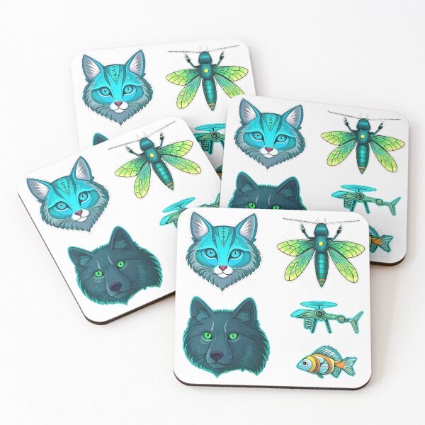 Item preview, Cyber Critters Sticker Set designed and sold by FluffyPeels.