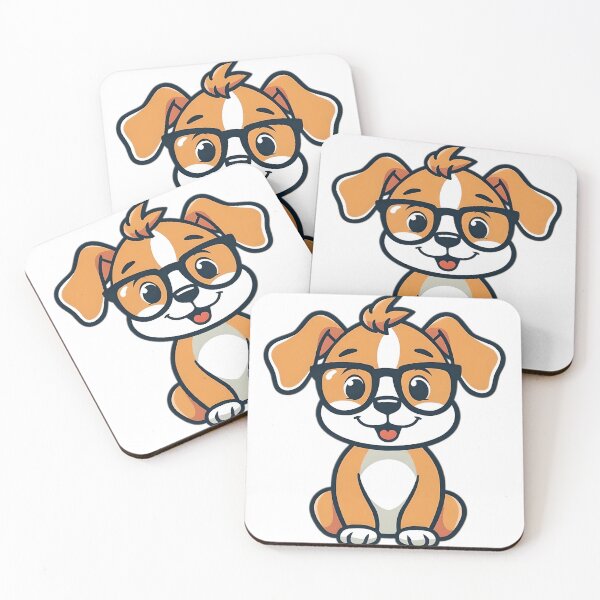 Item preview, Cute puppy wearing glasses designed and sold by SanchillShop.