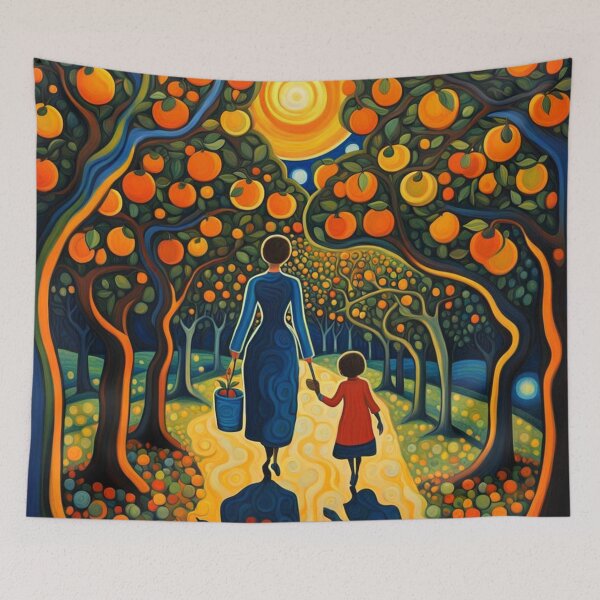 Item preview, Mother and daughter among Orange Trees designed and sold by George Hutton Hunter.