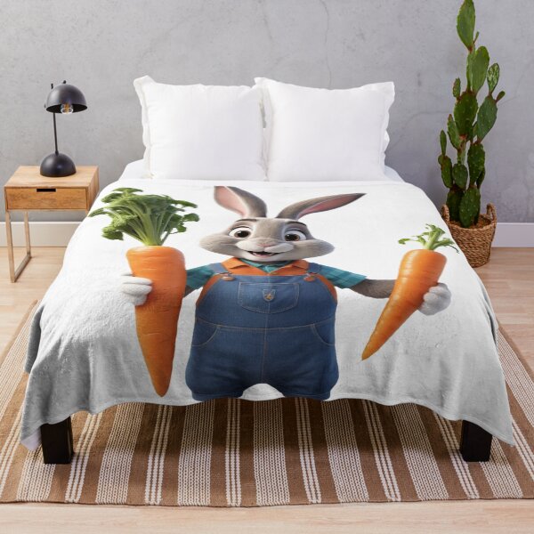 Item preview, 3d Cartoon Rabbit Farmer with Carrots designed and sold by CuteopiaGallery.