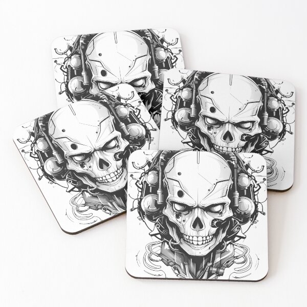 Item preview, Black and white roboskull 07 designed and sold by plas-tique.
