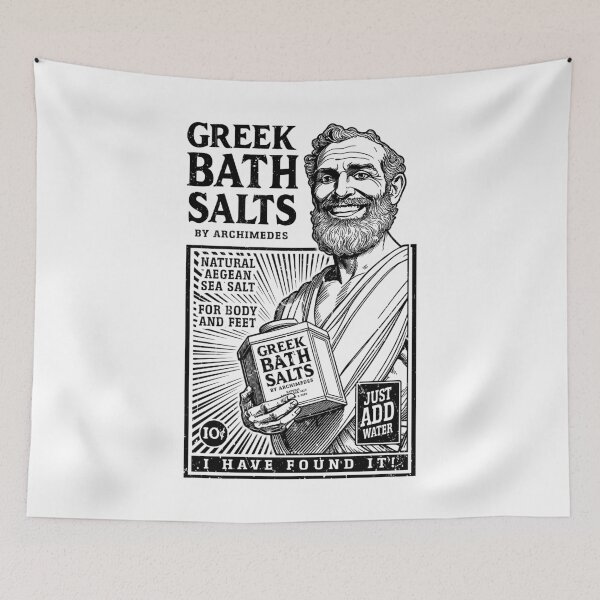 Item preview, Archimedes Funny Greek Bath Salts Ad Mathematics Science designed and sold by GrandeDuc.