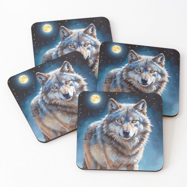 Item preview, Mystical Wolf Under the Moonlit Sky designed and sold by faunathreads.