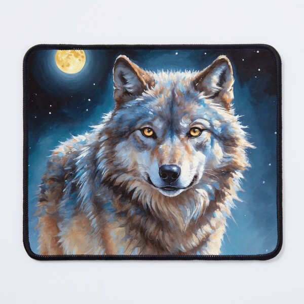 Item preview, Mystical Wolf Under the Moonlit Sky designed and sold by faunathreads.