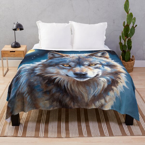 Item preview, Mystical Wolf Under the Moonlit Sky designed and sold by faunathreads.