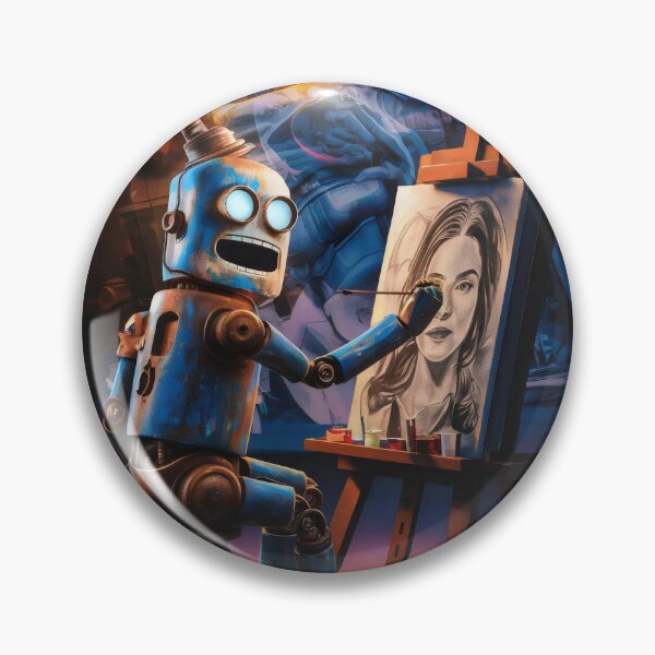 Item preview, Robot painting a portrait. designed and sold by MyHappyArtShop.