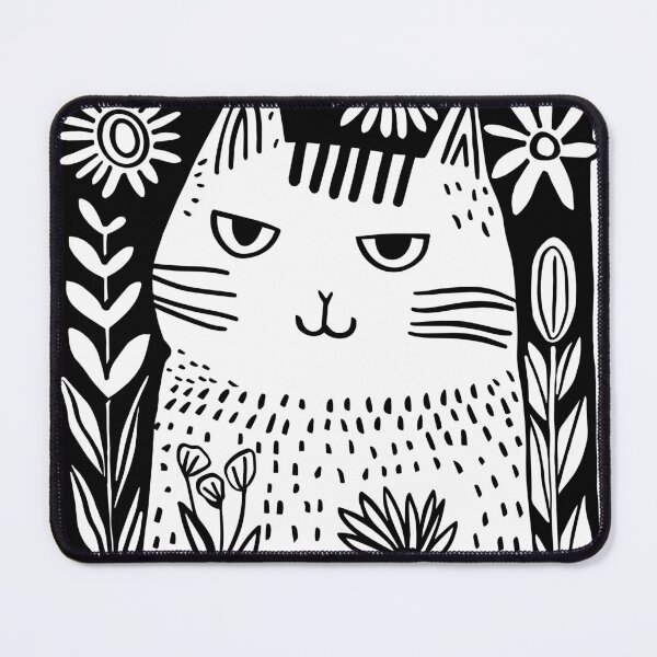 Item preview, Minimalist Line Art of Happy Cat - Modern Design for Apparel, Accessories, and Decor designed and sold by House Of Roza.
