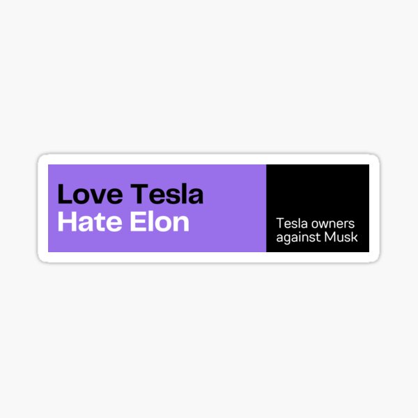 Item preview, Love Tesla. Hate Elon. Bumper Sticker designed and sold by oconghd.
