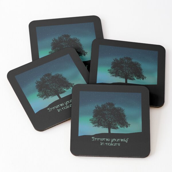 Item preview, Immerse yourself in nature. Northern Lights, tree, stars designed and sold by Scat the cat.