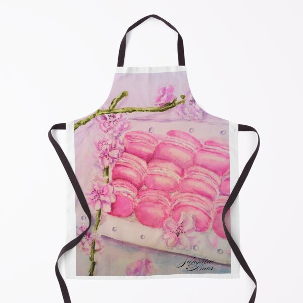Item preview, Pink Macarons with flowers watercolor painting designed and sold by happiartworks .