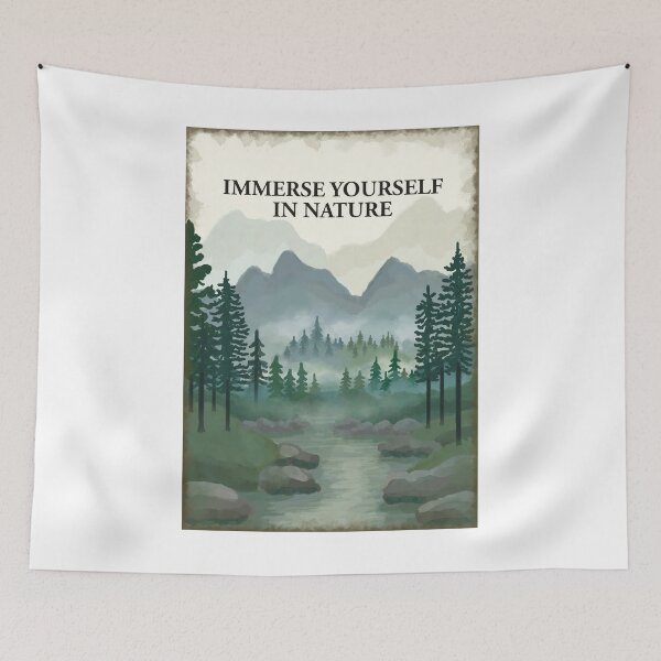 Item preview, Immerse yourself in nature. Forest, river, mountains trees designed and sold by Scat the cat.